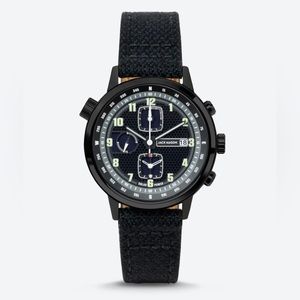 Jack Mason Solar Chronograph, 42mm, Black Dial With Recycled Plastic Strap